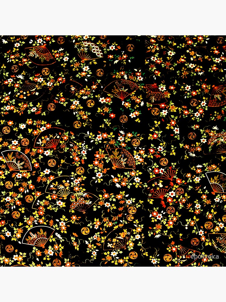 Black Floral Fan Pattern by epoliveira