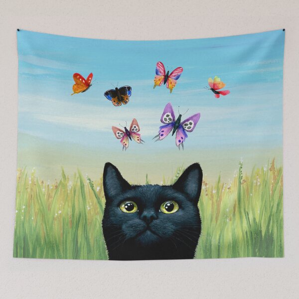 Item preview, Cat 606 butterflies Nature background designed and sold by artbylucie.