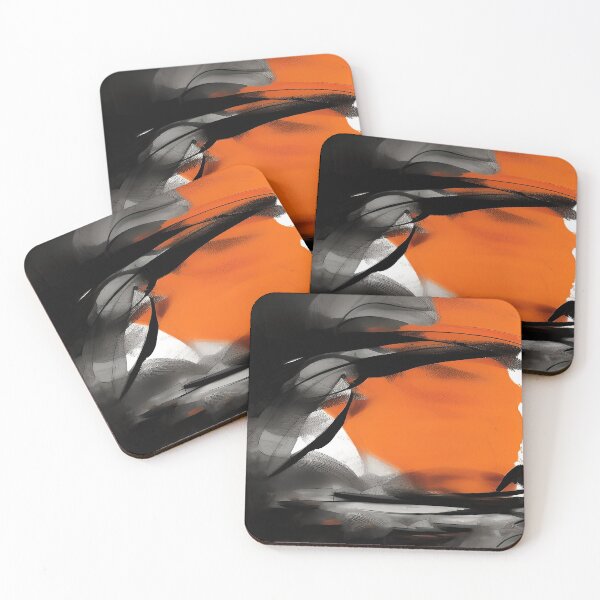 Item preview, Orange Black and White Splashes and Paint Swirls designed and sold by deniselynnimage.