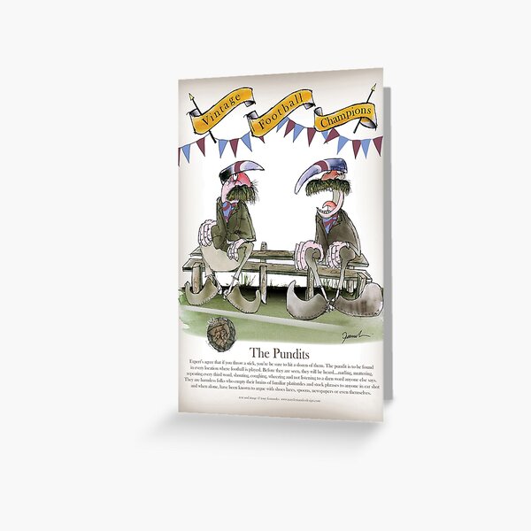 Vintage Football Blues and Clarets Pundits Greeting Card
