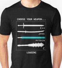 Funny Computer Science Shirt-Java C++ Python C Programmer Weapons for Women Men Unisex T-Shirt