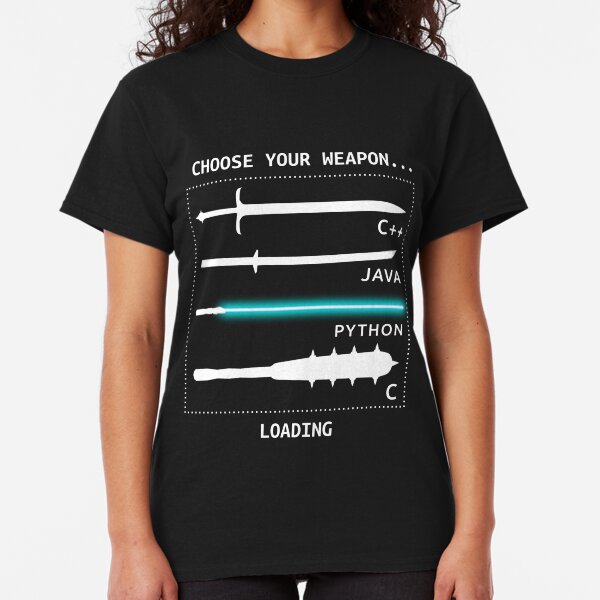 Funny Computer Science Shirt-Java C++ Python C Programmer Weapons for Women Men Classic T-Shirt