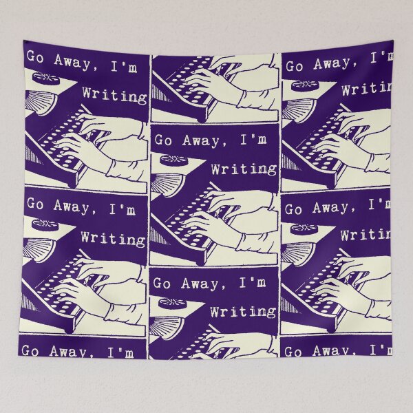 Item preview, Go Away, I'm Writing (Dark Blue/Cream) designed and sold by LittleVixen.
