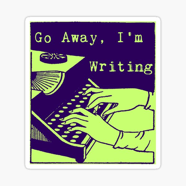 Item preview, Go Away, I'm Writing (Navy/Lime) designed and sold by LittleVixen.