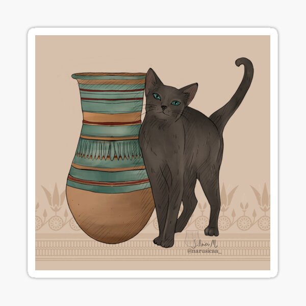 Item preview, Ancient Egypt cat and pottery designed and sold by Narusicaa.