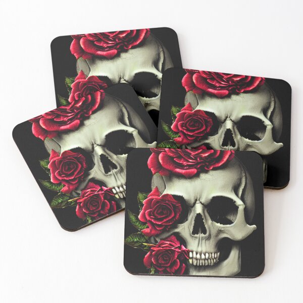 Item preview, Rose and skull artwork designed and sold by DopeDesign111.
