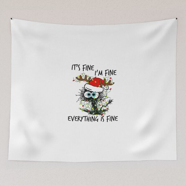 Item preview, It's Fine I'm Fine Everything Is Fine Cat Christmas Lights_3 designed and sold by TGMerwin.