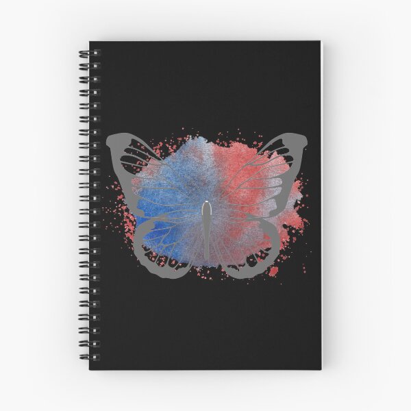 Item preview, Abstract Metallic Silver Flying Butterfly Over Blue And Red Watercolour Paint Splash. Abstract Design, Funky Image, Minimalist Art. designed and sold by Jason123za.