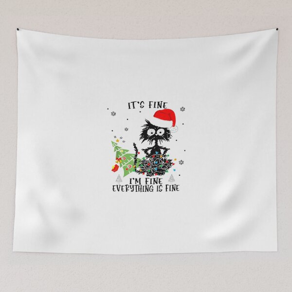 Item preview, Itu2019s Fine Everything is Fine Christmas Light Black Cat Gift designed and sold by TGMerwin.