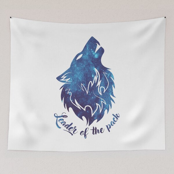 Item preview, Leader of the Pack - Blue Starfield Sky Howling Alpha Wolf Head designed and sold by Cawaiico.
