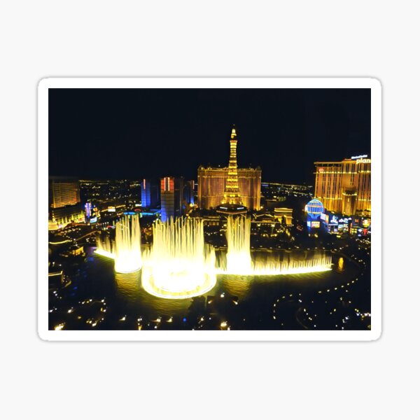 Fountains of Bellagio by Night Las Vegas Sticker