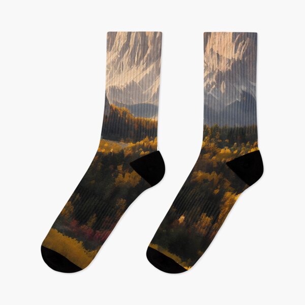 Item preview, Autumn Landscape With Rocky Mountain And Yellow Leaves designed and sold by Toku Artist.