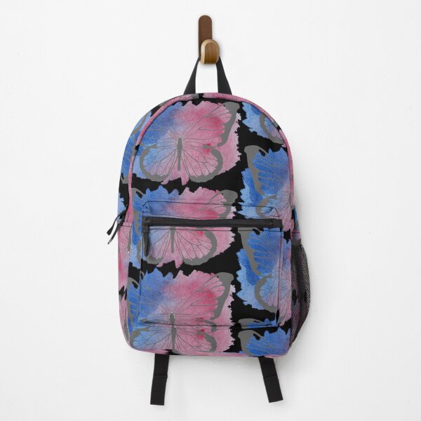 Item preview, Abstract Metallic Silver Flying Butterfly Over Blue And Pink Watercolour Paint Splash. Abstract Design, Funky Image, Minimalist Art. designed and sold by Jason123za.