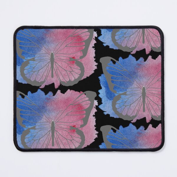 Item preview, Abstract Metallic Silver Flying Butterfly Over Blue And Pink Watercolour Paint Splash. Abstract Design, Funky Image, Minimalist Art. designed and sold by Jason123za.