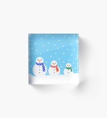Christmas Snowmen Acrylic Block