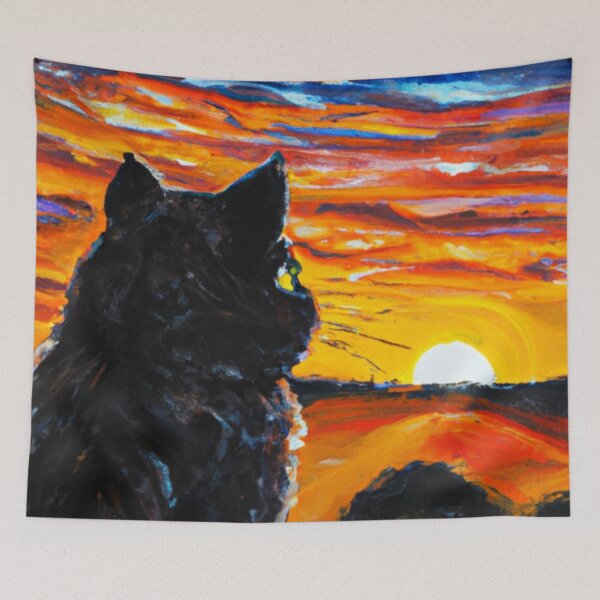 Item preview, CAT LOOKING AT SUNSET designed and sold by KatisDesign.