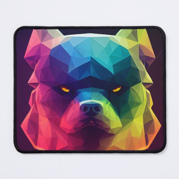 Item preview, Colorful lowpoly dog | Angry dog's deadly gaze | Gift for dog lover designed and sold by AsabIIArt.