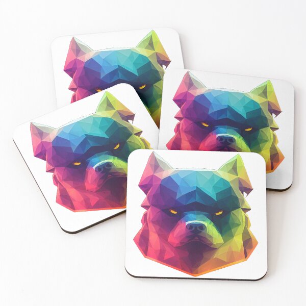 Item preview, Colorful lowpoly dog | Angry dog's deadly gaze | Gift for dog lover designed and sold by AsabIIArt.