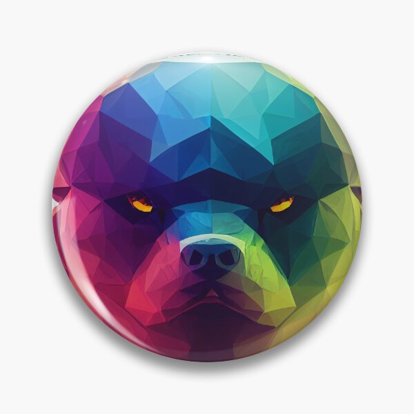 Item preview, Colorful lowpoly dog | Angry dog's deadly gaze | Gift for dog lover designed and sold by AsabIIArt.