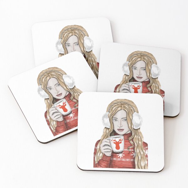 Item preview, Christmas Woman holding Deer Mug designed and sold by TasiaZenzura.