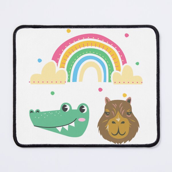 Item preview, Funny Capybara Crocodile and Rainbow ,capybara crocodile, capybara and crocodile,capybara with other animals, designed and sold by Tamas Das.