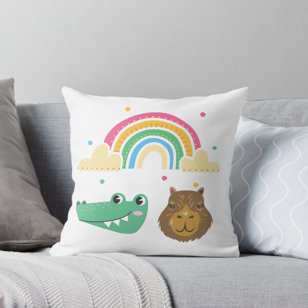 Item preview, Funny  Capybara Crocodile and Rainbow ,capybara crocodile, capybara and crocodile,capybara with other animals,  designed and sold by Tamas Das.