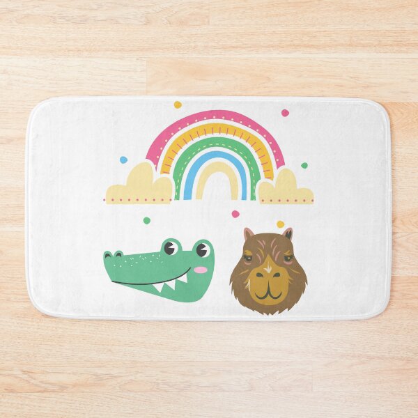 Item preview, Funny  Capybara Crocodile and Rainbow ,capybara crocodile, capybara and crocodile,capybara with other animals,  designed and sold by Tamas Das.