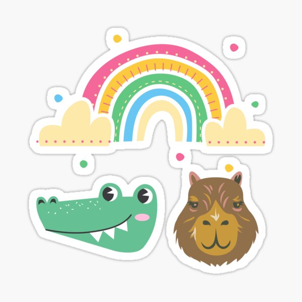 Capybara crocodile Design' Sticker