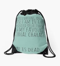 complicated relationship with my favourite fictional character Drawstring Bag