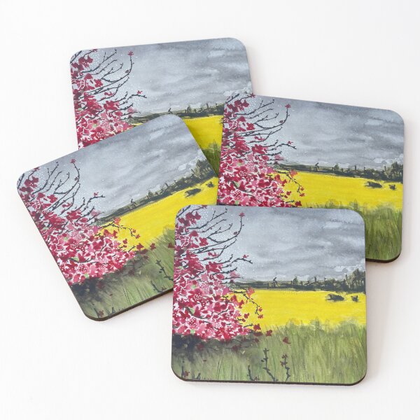 Item preview, Watercolor colorful landscape, abstract landscape, flowers designed and sold by anaozzart.