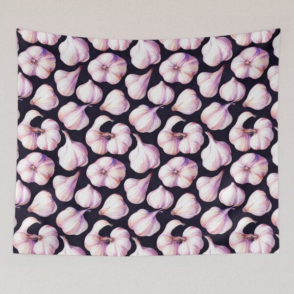 Item preview, Watercolor garlic bulbs seamless pattern designed and sold by patterncrow.