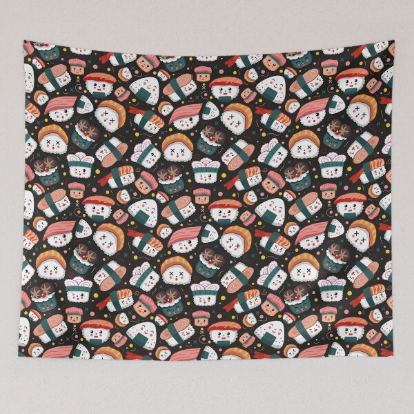 Item preview, Kawaii Cartoon Sushi Pattern designed and sold by MakeitMelo.