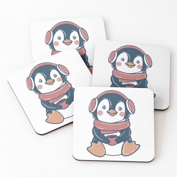 Item preview, Cute Penguin With a Cup of Coffee designed and sold by VintagePathway.