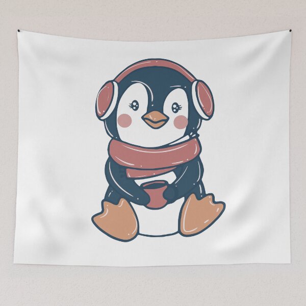 Item preview, Cute Penguin With a Cup of Coffee designed and sold by VintagePathway.