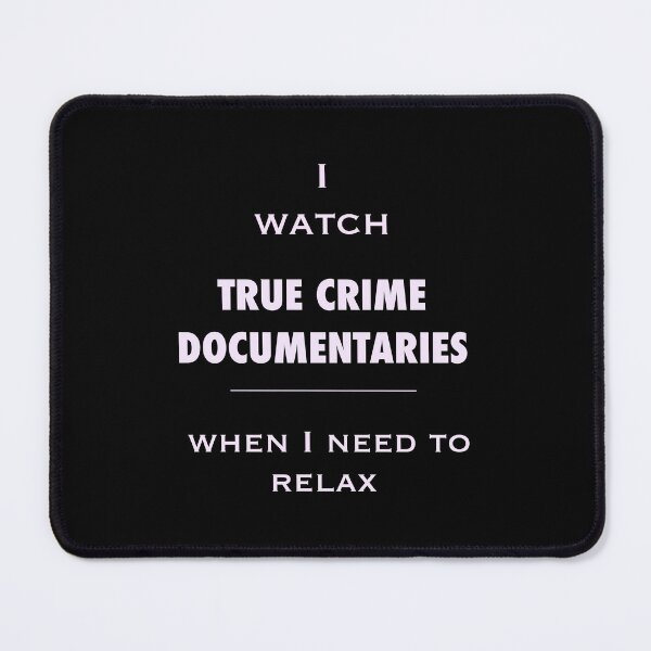 Item preview, I watch true crime - relaxing fan. White on black.  designed and sold by CreaKat.