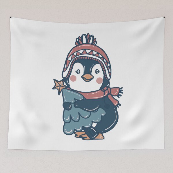 Item preview, Cute Penguin Christmas Tree designed and sold by VintagePathway.