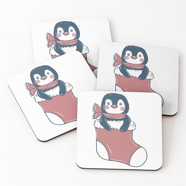 Item preview, Cute Penguin in Christmas Sock designed and sold by VintagePathway.