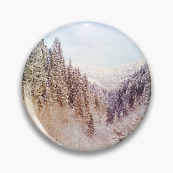 Item preview, Pine forest, snow mountain and a house village, winter season. Beautiful panorama of winter mountains with house and pine trees designed and sold by annamiss.