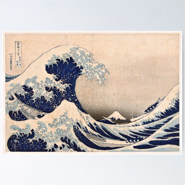 Classic Japanese Great Wave off Kanagawa by Hokusai Wall Tapestry Traditional Version HD High Quality Poster