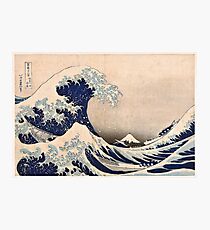 Klassische japanische große Welle weg von Kanagawa durch Hokusai-Wand-Tapisserie-traditionelle Version HD-hohe Qualität Fotodruck