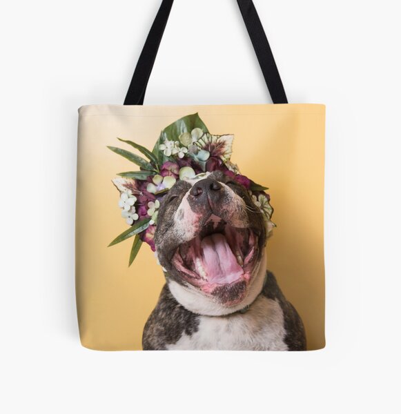 Flower Power, Luther laughing All Over Print Tote Bag