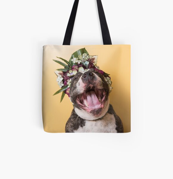 Flower Power, Luther laughing All Over Print Tote Bag
