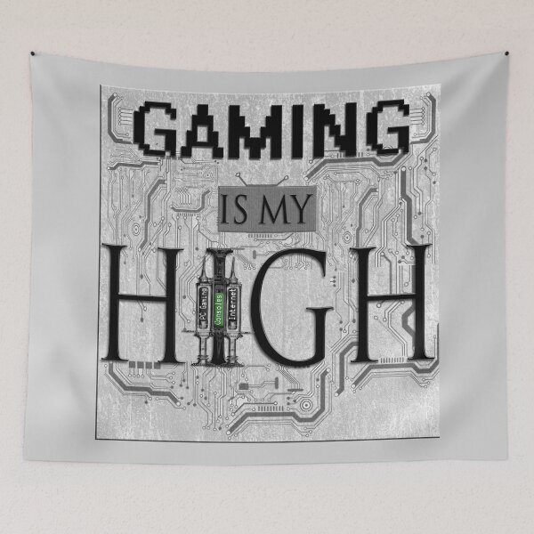 Item preview, Gaming is my HIGH- Black text/Background designed and sold by 86248Diamond.