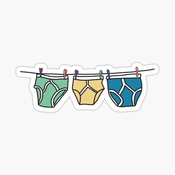 Sticker Underpants Underwear Clothes Female Woman Knickers Cartoon