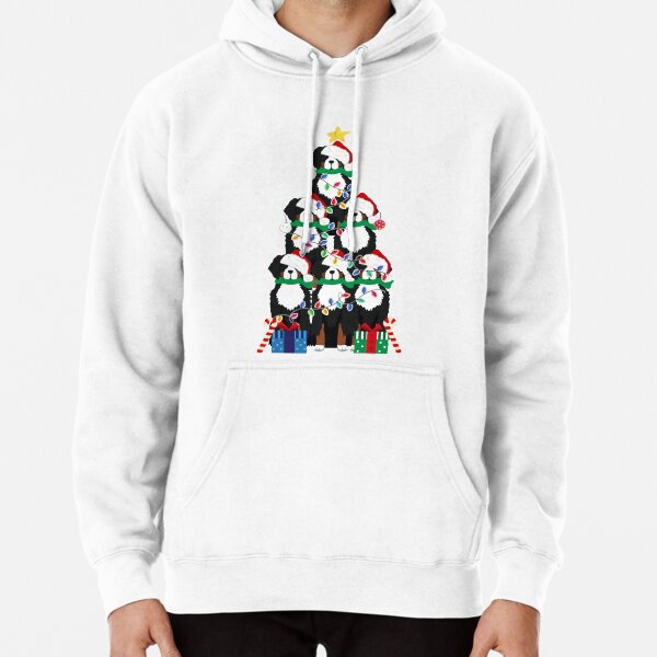 Bernese Mt Dog Puppy Christmas Tree Pullover Hoodie