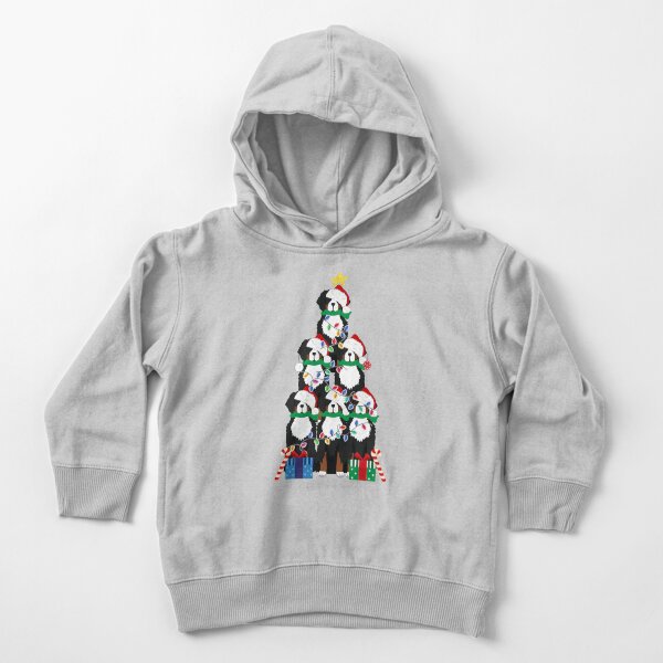 Holiday Bernese Mountain Dog Puppy Christmas Tree Toddler Pullover Hoodie