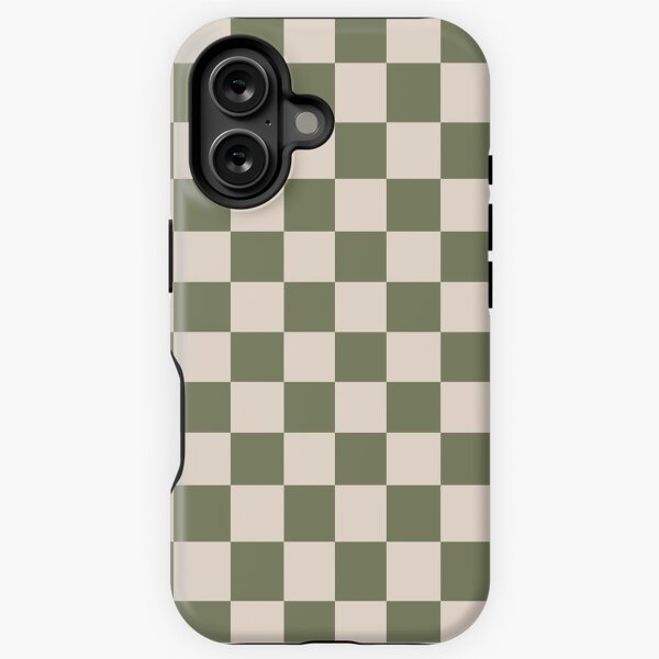 Vista previa del artículo con la obra «Patrón de cuadros a cuadros en verde oliva y beige», diseñado y vendido por kierkegaard.