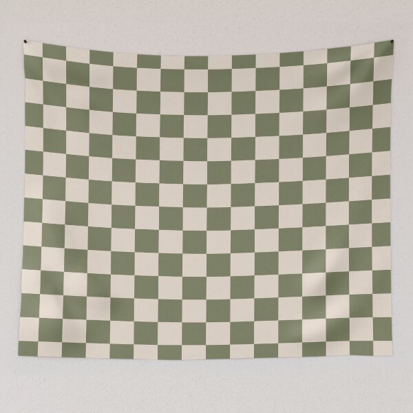 Item preview, Checkerboard Check Checkered Pattern in Olive Green and Beige designed and sold by kierkegaard.