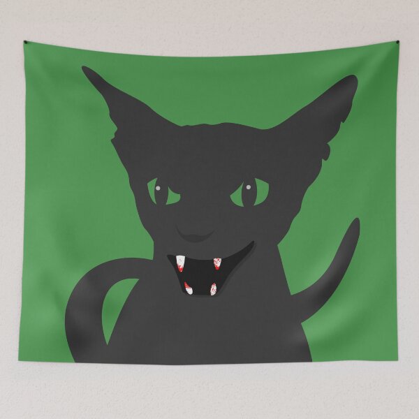 Item preview, Mean and Bloody Halloween Black Cat designed and sold by HectorCantres.