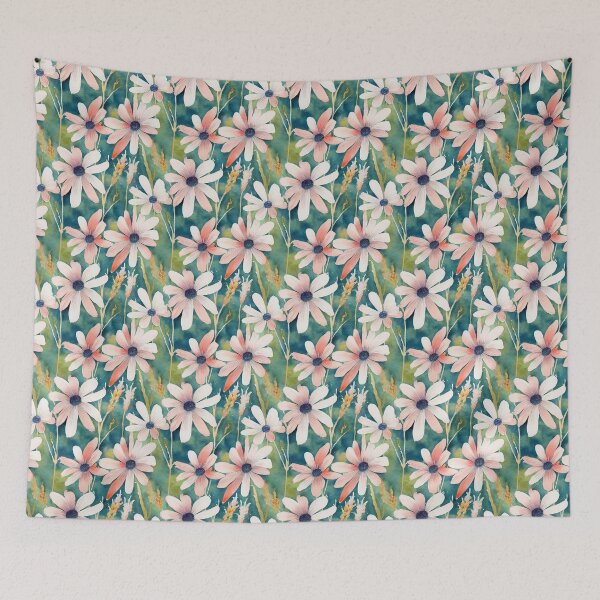 Item preview, Copy of Purple Watercolor Floral Pattern on a Green Background designed and sold by DesArtStudio.